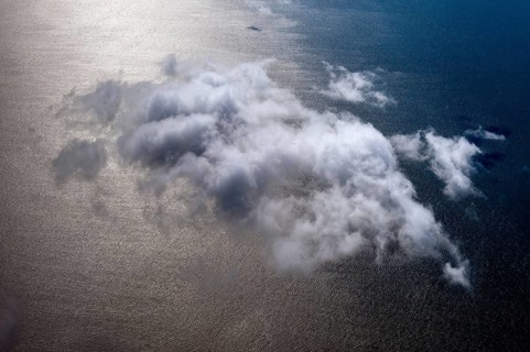 Cloud, Cumulus, Waves, Water, North Sea, Aerial view, Schleswig-Holstein