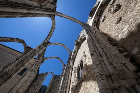 Ruins of the monastery church of the former convent of the Carmelite order, Convento do Carmo,