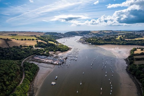 Noss Creek on Dart Marina from a drone, Premier Marinas, River Dart