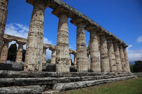 The Athenaion, Temple of Ceres or Temple of Athena in Paestum, Campania, Italy, Europe