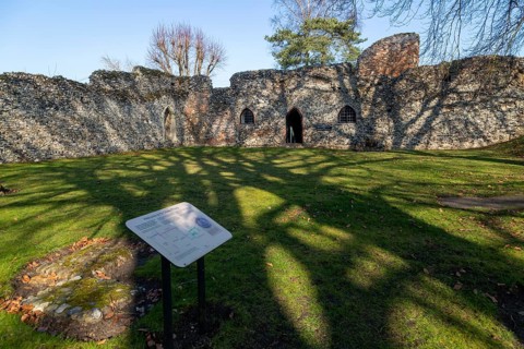 Ruins of a small Augustinian priory founded c 1216, St Olaves Priory, Norfolk, England, UK