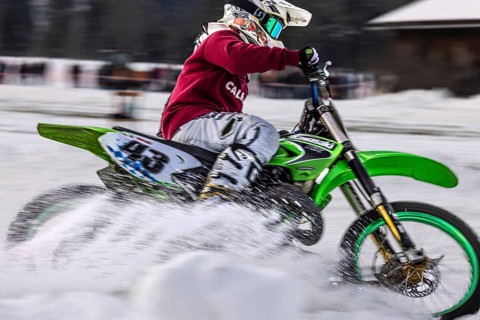 Skijoring, motorbike, snow, competition, motorsport, lenggries, Bavaria, Germany, Europe