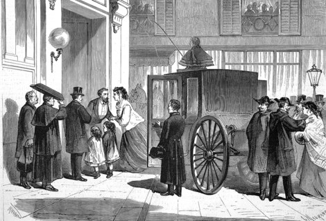 Arrival of Queen Isabella at the Pavillon de rohan in Paris, 1869, France, Historic, digitally