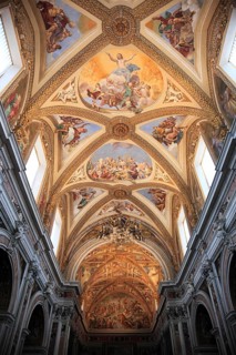 Ceiling of the church in the Certosa di San Martino on Vomero above Naples, Campania, Italy, Europe