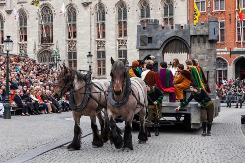 BrUGES, BELGIUM, MAY 17: Annual Procession of the Holy Blood on Ascension Day. Locals perform