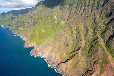 Aerial view Napali Coast, Kauai, Hawaii, USA, North America
