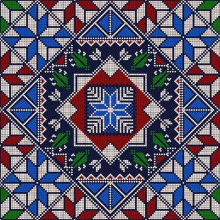 Decorative Palestinian seamless pattern in colors, traditional Tatreez embroidery, vector