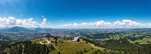 Drone image, Gaisberg transmitter on the Gaisberspitze, Gaisberg, Salzburg, Austria, Europe