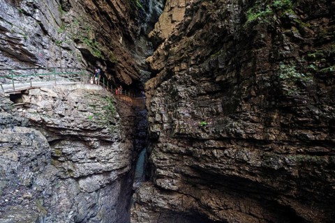 River Breitach and Breitachklamm gorge near Oberstdorf, Oberallgäu, Allgäu, Bavaria, Germany,