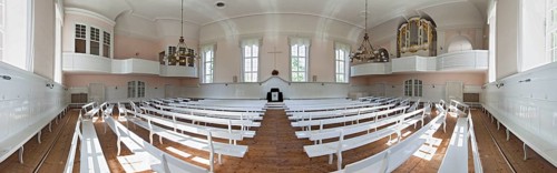 Church Herrnhuter Brüdergemeinschaft Königsfeld Interior Panorama Germany