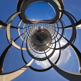 Reichstag dome in the display form Small Planet, Berlin, Germany, Europe