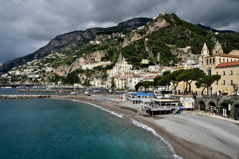 View of the village Amalfi, Amalfi Coast, Costiera Amalfitana, Province of Salerno, Campania,