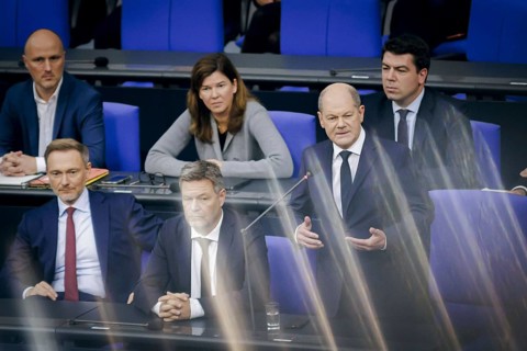 (L-R) Christian Lindner (FDP), Federal Minister of Finance, Robert Habeck (Alliance 90/The Greens),