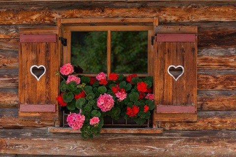 Windows with heart, Vorderlanersbach, Tux valley, Tux, Zillertal Alps, alpine mountain world,