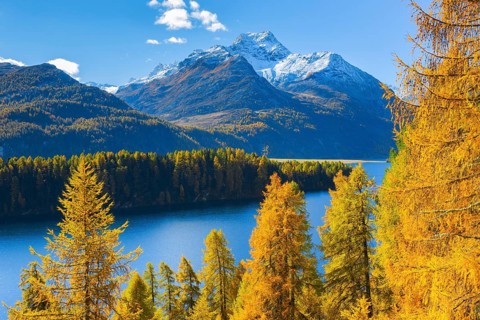 Silsersee, Piz da la Margna, 3158 m, Upper Engadine, Grisons, Switzerland, Europe