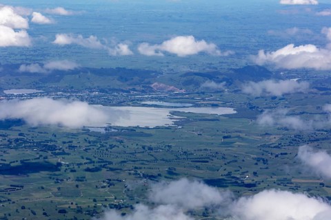 Flug von Christchurch nach Auckland, Neuseeland