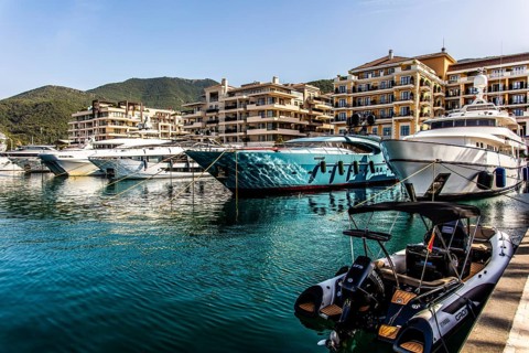 Luxury yacht marina, Porto Montenegro, Bay of Kotor, Montenegro, Tivat, Montenegro, Europe