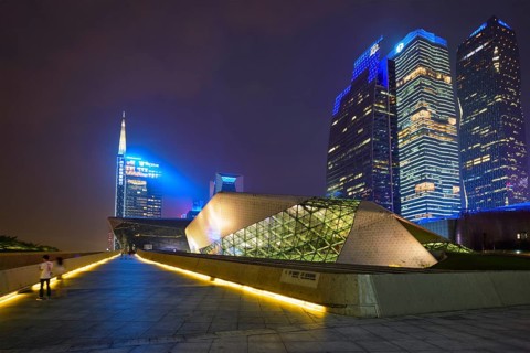 GUANGZHOU, CHINA, APRIL 27, 2018: Guangzhou Opera House designed by famous Iraqi architect
