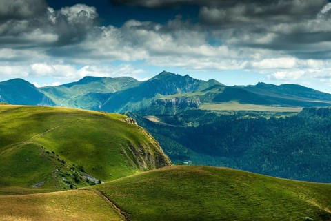 Sancy Massif. Auvergne volcanoes natural park. Puy-de-Dome department. Auvergne-Rhone-Alpes. France