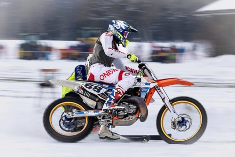 Skijoring, motorbike, snow, competition, motorsport, ski, lenggries, Bavaria, Germany, Europe