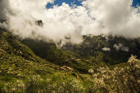 Panorama from the Mirador de Hilda viewpoint, Masca Valley, Teno Mountains, Tenerife, Canary