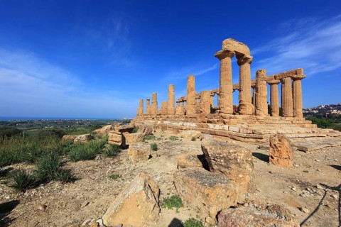 In the Parco Valle dei Templi di Agrigento, Unesco World Heritage Site, Remains of the Ancient City