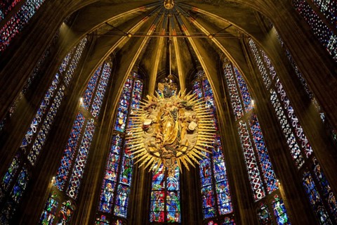 Radiant Madonna in the choir hall, Aachen Cathedral, UNESCO World Heritage Site, Aachen, North