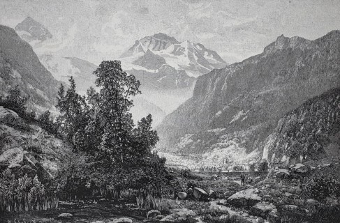 The Jungfrau, around 1880, mountain in the Bernese Alps in Switzerland, digital reproduction of an