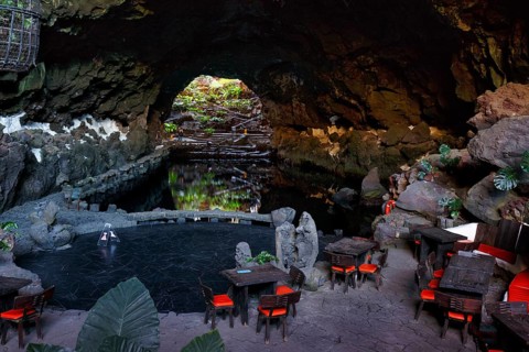 Restaurant, underground salt lake, art and cultural centre, event venue Jameos del Agua, lava tube,