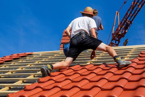 Roofing work, re-roofing of a tiled roof in the Palatinate