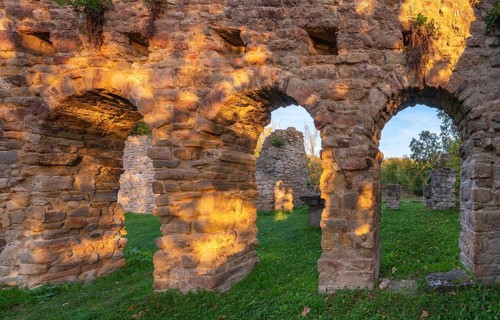 Ruins of St Cyriac's Church near Camburg, St Cyriac's Ruins, oldest church ruins in Thuringia,