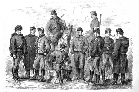 The Uniforms of the Army of Austria in 1869, Hussars and Officers, Historic, digitally restored