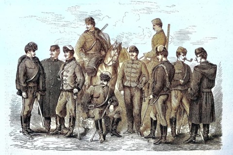 The Uniforms of the Army of Austria in 1869, Hussars and Officers, Historic, digitally restored