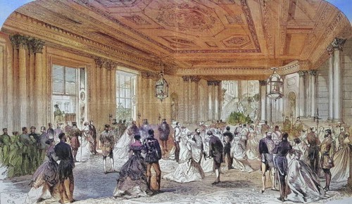 The Great Porch of Buckingham Palace on the Day of the Royal Reception, 1869, London, England,
