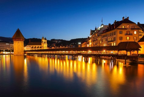 Chapel Bridge, City of Lucerne, Switzerland, Europe