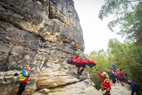 Winch rescue training of the rescue helicopter, Christoph 62, on the occasion of the 50th