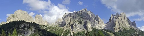 The mountain range Gruppo dei Cadini di Misurina in the Dolomites, Italy, Europe