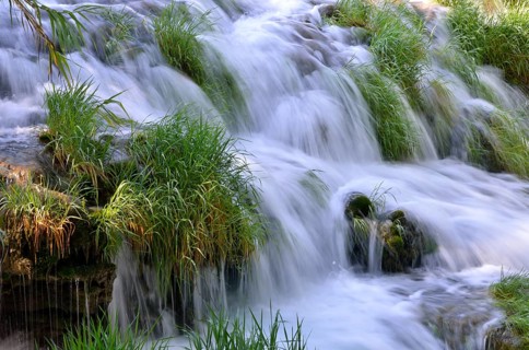 Skradinski buk waterfalls, detail view, Krka National Park, Šibenik-Knin County, Dalmatia, Croatia,