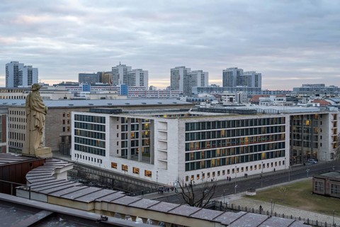 City view, Federal Foreign Office, view from the roof terrace of the Humboldt Forum, Mitte, Berlin,