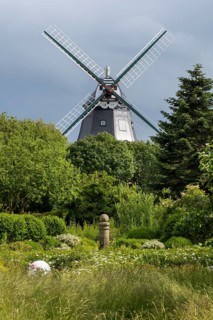 Historic windmill, Park an der Mühle, Wyk, Föhr, North Sea island, North Frisia,