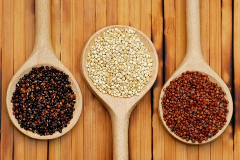 Quinoa, black, white and red, Quinoa (Chenopodium quinoa) Inca grain, Peru rice