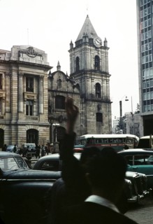 Spanish colonial building, San Francisco church, city centre of Bogota, Colombia, South America