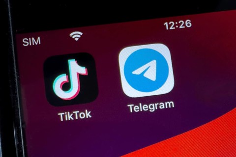 App icons from chat programmes free instant messaging service on the left from China TikTok and on