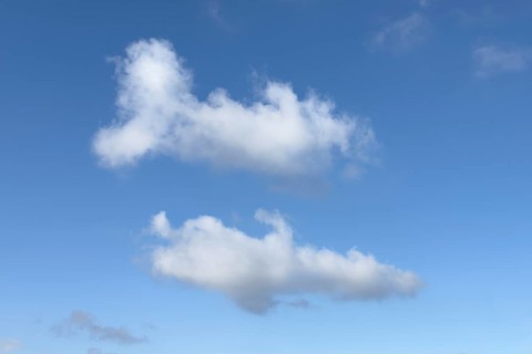 White clouds Cumulus in the formation phase under blue sky, international