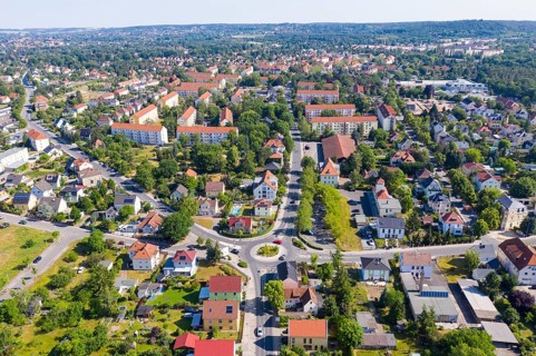 Aerial view of Coswig, Saxony, Germany, Europe