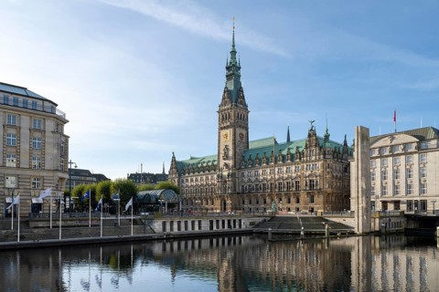City Hall, State Government, North German Renaissance, Alsterfleet, Hamburg, Germany, Europe