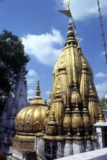 Kasi Vishwanath temple golden tower at Varanasi Uttar Pradesh INDIA