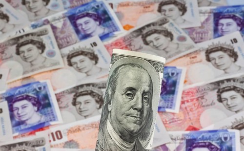 British Pound. Currency of England / Great Britain in Europe. And the American dollar. Austria