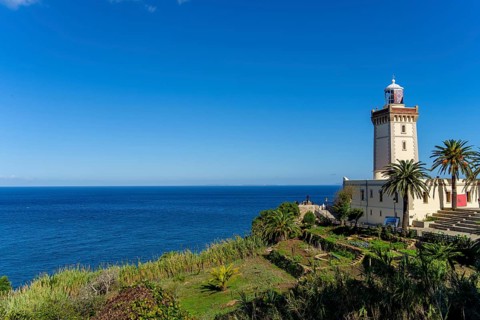 Beautiful Lighthouse of Cap Spartel close to Tanger city and Gibraltar, Morocco in Africa