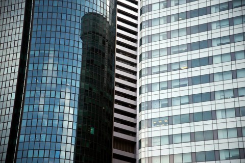 Modern banking tower in asia